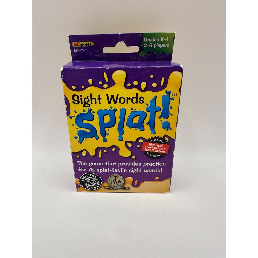 Sight Words Splat! Grades K-1 EduPress 2-6 Players 75 Sight Words Dr Toy Winner
